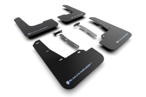 Hyundai Elantra N Mud Flap - Front + Rear - Rally Armor - UR Black - Black with Light Blue Logo - `22-`23